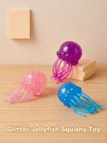 Maltose Jellyfish Squeeze Toy, Soft Transparent Stress Ball, Slow Rebound Pressure Relief Ball, Soothing Sensory Finger Toy, Realistic Animal Stress Relief Toy, Ocean Creature Prank Toy, Gift Bag Filler, Desk Decor, Birthday Gift, Party Favor - Maltose Jellyfish - View 3
