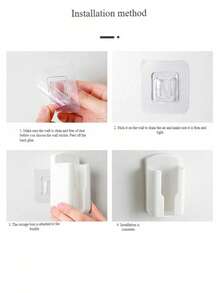 1/2pcs Plastic Wall-Mounted Remote Control Holder - Multi-Functional Plastic Storage Box, Suitable For TV/Air Conditioner Remotes And Office Supplies, Space-Saving Design, Smooth Surface, Easy Installation - Multicolor - View 11