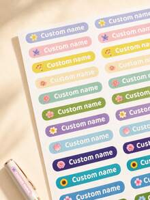 Customized Floral Name Stickers, Personalized Pen Labels, Cute Flower Decals, Customized Name Labels, Customizable Birthday, Christmas Gifts, Customized Stickers, Personalized Stickers, Teacher's Day, Gifts For Family And Friends, Lovers, Mothers - Style a - View 5
