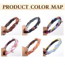 波希米亞風長流蘇髮箍，糖果色髮圈，編織彩色緞帶髮箍，波希米亞風時尚美觀，方便易佩戴 - 彩色 - 查看 5
