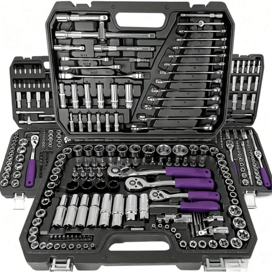 115/46pcs Tool Set, Suitable For Car Repair - Adjustable Hex Wrench And More - Ultra-Portable, Suitable For Cars, Bicycles And Motorcycles - Multicolor - View 1