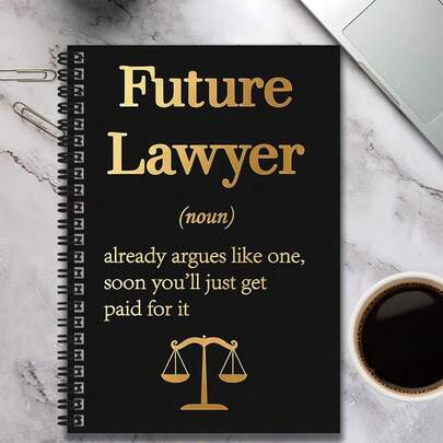 1pc Future Lawyer Style Creative Spiral Coil Notebook, Suitable For Work, Study, Daily Planning, Graduation, Birthday Gifts, Diary, Memo, Practical And Fun, Ideal For Personalized Seekers. High Cost-Performance Student Notebook, Can Be Used As Travel Diary And Personal Planner, Suitable For Writing, Diary Recording And Office Supplies