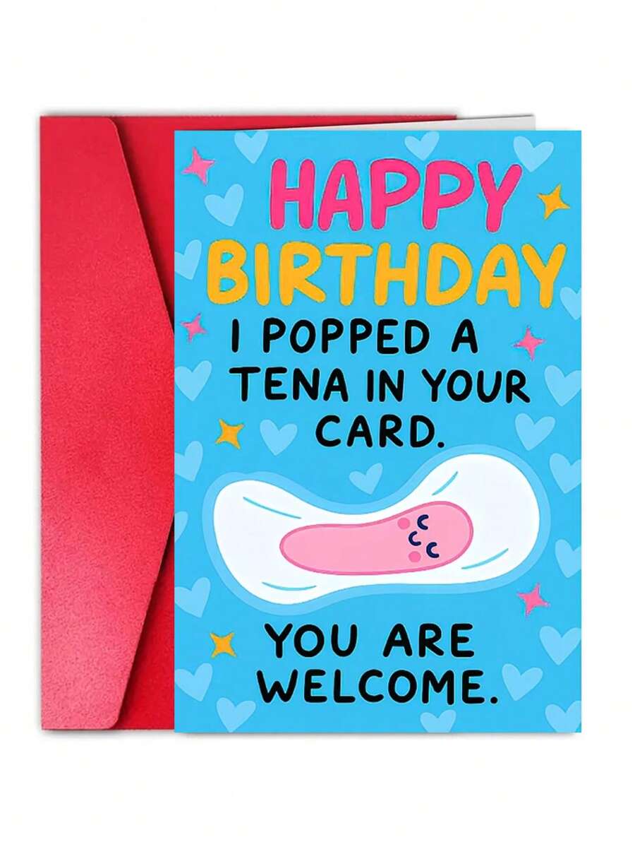 1Pc Fun Birthday Card, Prank Gift For Female Friends, Funny Surprise Gift, Creative Envelope Card - View 1
