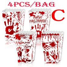 4pcs/Pack Halloween Party Horror Atmosphere Popcorn Boxes For Holiday Party Snacks, French Fries And Popcorn Paper Boxes - View 9