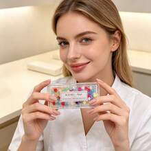 2/5pcs Transparent Rectangular Nail Art Rhinestone & Pearl Storage Box, Earring Necklace Jewelry Storage Box, Mini Nail Art Glitter Decoration Storage Box, Magic Powder Storage Jar - Multicolor - View 3