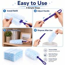 Disposable Anti-Static Dusting Cloth, Thickened Dusting Cloth Pad For Electronic Products, Back To School Dorm Cleaning Supplies, Suitable For Office Desk, Keyboard, Car, Bedroom And Kitchen, Furniture, Blinds And Ceiling Fan Easy Cleaning, Cleaning Accessory Without Handle (Handle Not Included) - Multiple Styles - View 5