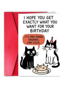 1Pc Funny Cat Birthday Card For Men & Women Perfect For Mum And Dad - View 2