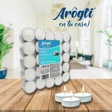Paquete de 50 Velas Miniatura Arogli Sin Aroma Tipo Tealight Blancas en Vaso de Aluminio, 4 Horas de Combustión, 3.7 x 1.3 cm, para Decoración, Centros de Mesa, Bodas, Fiestas, Eventos, Portavelas, Altares, Restaurantes, Hoteles, Meditación, Relajación y Ambientación del Hogar, Ideales para Negocios o Uso Personal - 50pcs - Ver 2