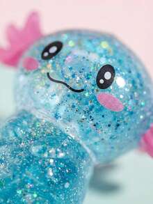 Cute Glitter Mexican Axolotl Squishy Toy, Transparent Macaron Color Stress Relief Squeeze Toy, Translucent Animal Fidget Toy, Suitable For Children And Teenagers, Party Favor - Multicolor - View 10
