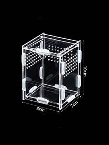 Reptile Transparent Breeding Box, Transparent Mini Terrarium Habitat With Ventilation Holes And Secure Feeding Door, Easy-To-Clean Breeding Box For Geckos, Spiders, Mantis, Beetles And Small Reptiles - Clear - View 10