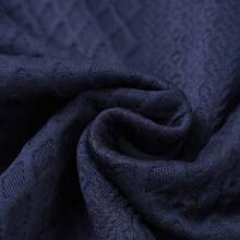 Top Polo Masculina de Manga Longa com Tecido Jacquard Texturizado em Losango 3D e Patchwork em Cores Contrastantes para Primavera/Outono - Azul - Visão 8