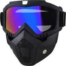 Máscara Facial Deportiva Negra con Lente HD, Espuma Cómoda y Correa Ajustable, para Paintball, Motociclismo, Esquí y Exterior - Blanco - Ver 8
