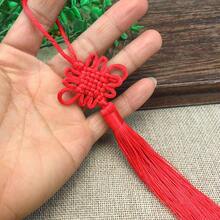 5/10/20pcs Red Chinese Knot Peace Knot Car Pendant Decoration Keychain Accessories, Smooth Satin Tassel, Handmade Chinese Knot Rope, Suitable For Lunar New Year And Spring Festival Decoration - Red - View 9