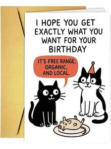 1Pc Funny Cat Birthday Card For Men & Women Perfect For Mum And Dad - View 4