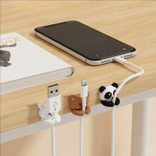 2/3pcs Desktop Cable Organizer, Self-Adhesive Cable Holder, Cable Reel, Cable Management Clip, Cute Earphone And Data Cable Organizer, Suitable For Desk, Bedside Table, Wall, Car, Dorm And Office. - Multicolor - View 3