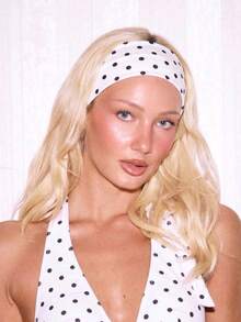 3pcs Women's Polka Dot Soft Elastic Fabric Non-Slip Retro Headbands, Suitable For Daily Fitness Yoga Casual, All Season Wear - Multicolor - View 3