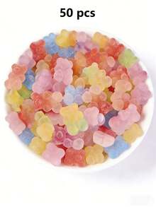 10/30/50/80/100/200pcs Multi-Color Mini Flat Bear Gummy, Star, Heart Resin Craft Jewelry Making Candy Design Decorations, Suitable For Phone Case, Scrapbooking, DIY Crafts, Nail Art, Hair Clips, Earrings Jewelry Making Supplies - Multicolor - View 22