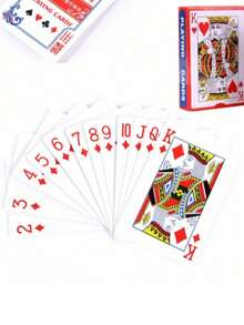 54pcs/Set, 56x86mm Gray Paper Core Playing Cards, Red Back, Magic Props For Party And Board Games - Multicolor - View 3
