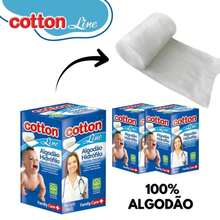 Kit Conjunto 10 Algodão Hidrofilo Caixa 25g Cotton Line Limpeza Maquiagem - Visão 4