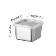 1/3pcs Stainless Steel Mini Sealed Containers, Tomato Salad Sauce Small Boxes With Lids, Portable Outdoor Dip Sauce Cups - Multicolor - View 7