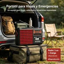 Radio portátil multifuncional marca Boccini modelo TC9231 con linterna integrada, recepción de bandas completas FM AM SW, volumen alto, alimentación dual batería y corriente, radio retro para adultos mayores, ideal para emergencias, paseos al aire libre y escuchar noticias - Negro - Ver 5