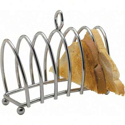 Stainless Steel Toast Rack, Silver Finish, Practical Kitchen Accessory For Neatly Arranging Toasted Bread Slices
