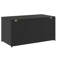 vidaXL Garden Box Cushion Box Storage Box Garden Trunk Chest Box Storage Box Cushion Box Garden Poly Rattan 100x50x50cm Black - Black - View 6