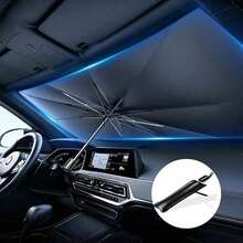 Premium Silver Car Sunshade - Front Windshield Heat Insulation & UV Protection, Retractable Design For Easy Storage - Fits All Car Models - Perfect For Summer And Hot Weather - Ideal Gift For Car Owners - A - View 2