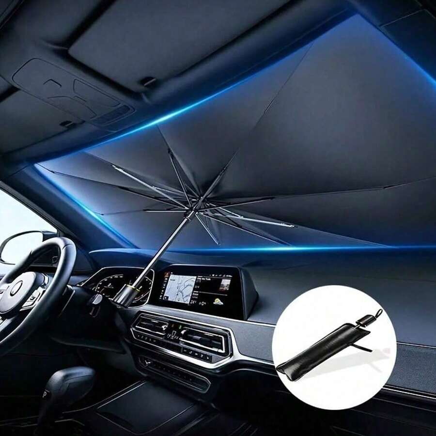 Premium Silver Car Sunshade - Front Windshield Heat Insulation & UV Protection, Retractable Design For Easy Storage - Fits All Car Models - Perfect For Summer And Hot Weather - Ideal Gift For Car Owners