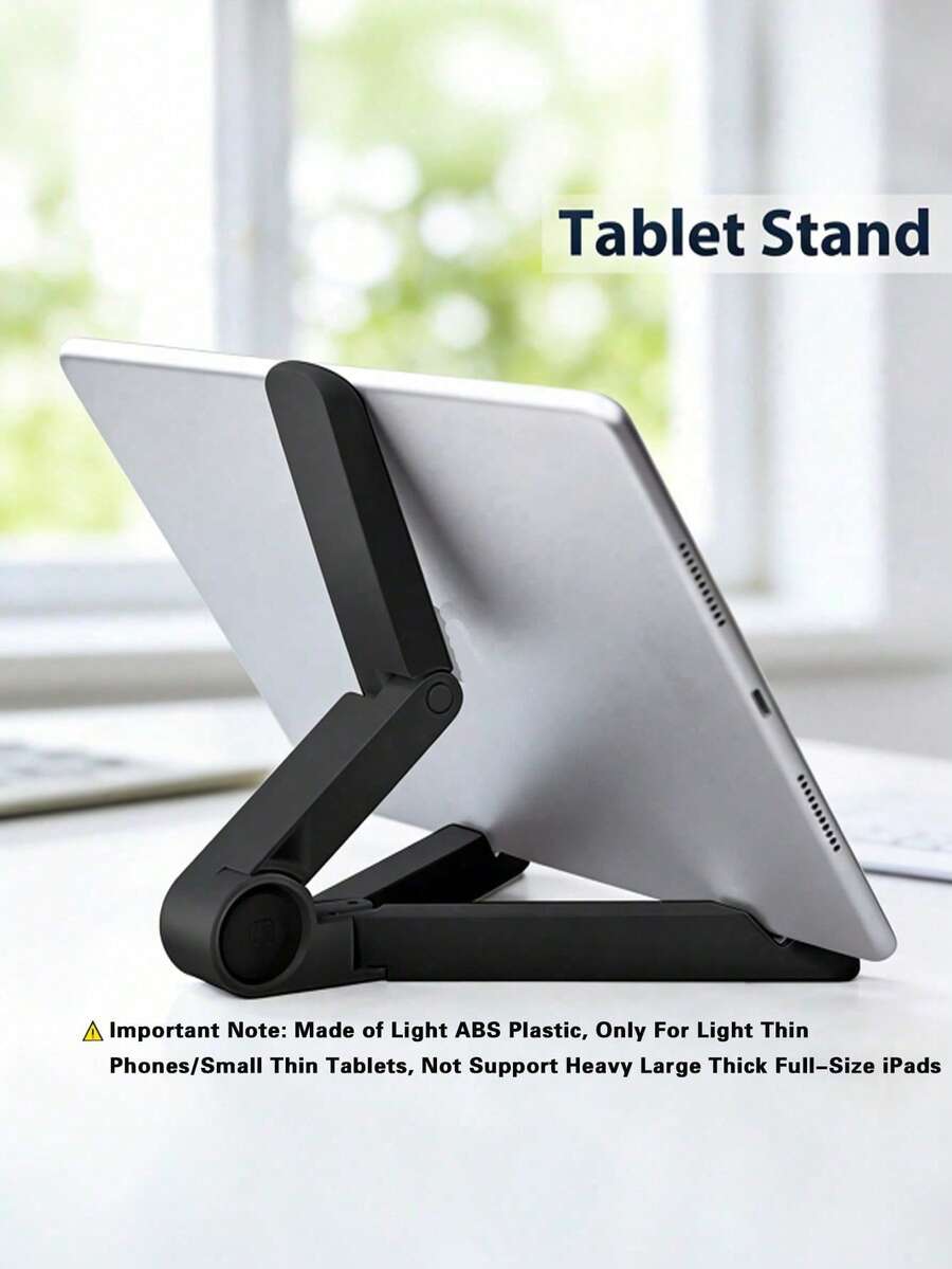 Lightweight ABS Folding Phone & Tablet Stand, Multi-Angle Portable Stand, Suitable Only For Thin & Lightweight Devices, Not Suitable For Heavy & Large Thick Tablets