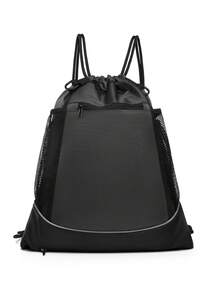 Multifunctional Sports Drawstring Net Bag Backpack With Independent Mesh Ball Storage Bag Portable Basketball Net Bag With Zipper Pocket Suitable For Men Women Basketball Soccer Volleyball And Rugby Sports Equipment Storage Basketball Gear - Multicolor - View 14