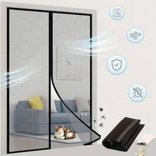 Black Magnetic Screen Door Curtain, Summer Mosquito And Insect Proof Mesh Door Curtain, Easy To Install - Black-edged Door Curtain - View 8