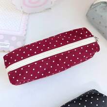 This Fashionable Pencil Case Features A Cute Mint Green Design With Polka Dot And Star Patterns, Simple And Sweet, Perfect For Middle And High School Students To Store Stationery, Combining High-Quality Appearance And Practicality - A - View 11