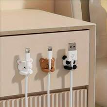2/3pcs Desktop Cable Organizer, Self-Adhesive Cable Holder, Cable Reel, Cable Management Clip, Cute Earphone And Data Cable Organizer, Suitable For Desk, Bedside Table, Wall, Car, Dorm And Office. - Multicolor - View 2