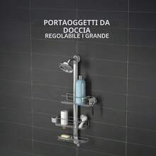 Simplehuman, Organizador de ducha grande ajustable O6DH - Acero inoxidable mate + aluminio anodizado - Ver 8