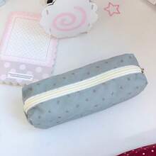 This Fashionable Pencil Case Features A Cute Mint Green Design With Polka Dot And Star Patterns, Simple And Sweet, Perfect For Middle And High School Students To Store Stationery, Combining High-Quality Appearance And Practicality - A - View 7