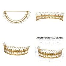 Decorative Metal Curtain Or Canopy Crown, Finish - Gold - View 2
