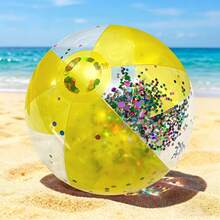 1pc Transparent PVC Inflatable Colorful Ball, Beach Ball, Inflatable Pool Toy, Outdoor Game Party Decoration, Suitable For Family Gathering Party Pool - Multicolor - View 10