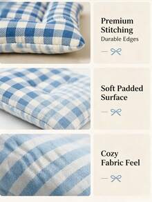 Blue Quilted Fabric Coaster Set, Soft Thickened Coffee Cup Mats, Plaid Striped Bow Print Design, Cute Kitchen Dining Table Decor, Handmade Style Mug Coasters, Suitable For Coffee Bar, Restaurant, Office Desk Accessories - Multicolor - View 8