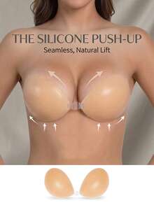 1pc Silicone Invisible Bra, Women's Super Adhesive Silicone Invisible Bra, Wedding Dress Bra, Summer Reusable Women's Lingerie, Dress, Tank Top (Note: The Style's Adhesive Is Not Too Strong, As Too Strong Adhesive Is Not Friendly To Breasts) - Multicolor - View 16