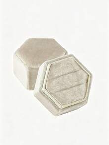 1pc Velvet Ring Box, Hexagonal 3-Slot Ring Box, Suitable For Wedding Ceremony, Can Hold Multiple Rings, White Engagement Wedding Commemorative Box, Wedding Ring Storage Box, Engagement Ring Organizer Box - Multicolor - View 51