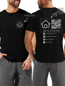 Kaos Polos Unisex Kustom, Unggah Foto & Teks, Pakaian Kerja yang Dipersonalisasi, Membutuhkan Foto Resolusi Tinggi - Hitam - View 1