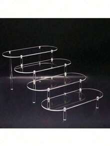 1 pieza Soporte de exhibición de acrílico transparente multicapa, estante de almacenamiento de acrílico multifuncional para escritorio, adecuado para figuras, perfumes, cosméticos, joyas. Estante de almacenamiento y exhibición multicapa, soporte para pasteles, estante para perfumes, estante de almacenamiento y exhibición para el hogar, soporte de exhibición para joyas y cosméticos - A - Ver 5