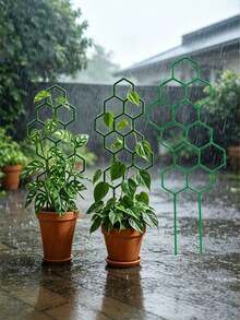 1/3/6pcs Honeycomb Plant Climbing Trellis, Rust-Proof Plastic Support Rack, Suitable For Potted Vine Plants And Flowers, Lightweight Foldable Space-Saving, Indoor/Outdoor Garden Balcony Patio Universal - One Size Fits All - View 5