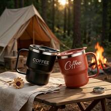 Tazza da caffè isolata a doppio strato portatile in acciaio inossidabile 304, tazza da bere durevole e sigillata, tumbler per studenti e adulti - Multicolore - Visualizzare 13
