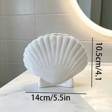 1pc Shell Shaped Plastic Toothbrush Holder, Creative Countertop Bathroom Storage, Toothpaste And Toothbrush Organizer, Beautiful Beach Style Home Decor Bathroom Accessory - Multicolor - View 3