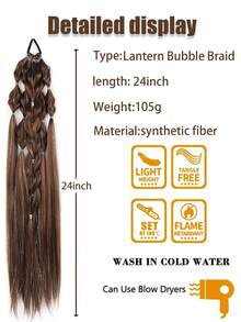 Bubble Braid Lantern Braid 24英吋波希米亞風雷射漸層合成馬尾，適合女性在假期與派對佩戴 - 彩色 - 查看 3