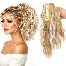 14 Inch Clip-In Ponytail Hair Extension, Curly Ponytail Hair Extension, Natural Lightweight Voluminous Synthetic Fiber Clip-In Ponytail For Women, Suitable For Daily Wear - Multicolor - View 11