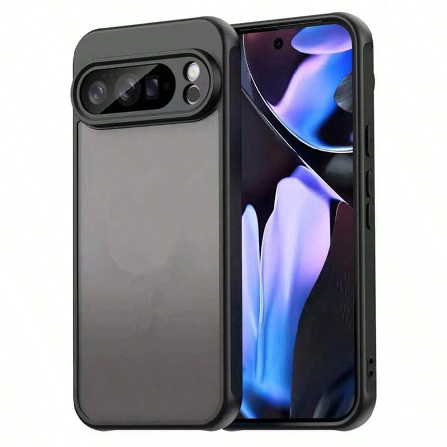 Skin-Feel PC Hard Shell Four-Corner Anti-Drop Phone Protective Case For Pixel 6 6a 6pro 7 7a 7pro 8 8a 9 9a 9pro Xl 10 10a 10 Proxl 11 11 Pro 11 Pro Xl - Black - View 1