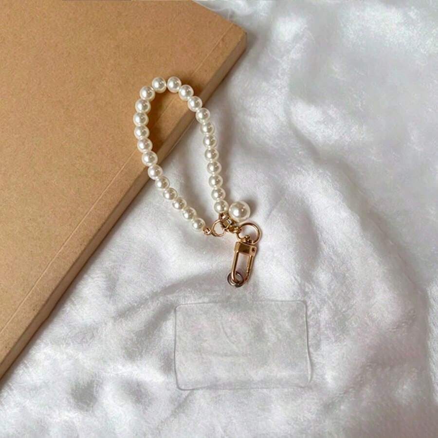 1 buah Liontin Mutiara Pendek, Gantungan Kunci Rantai Pergelangan Tangan Mutiara Modis, Gantungan Ponsel/Tali Ponsel/Aksesori Ponsel, Gantungan Tas/Casing Earphone - MultiWarna - View 1